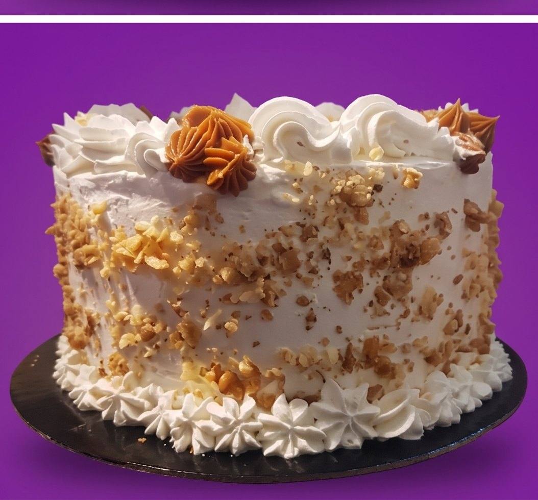 Torta tres leches — lateral con crocante
