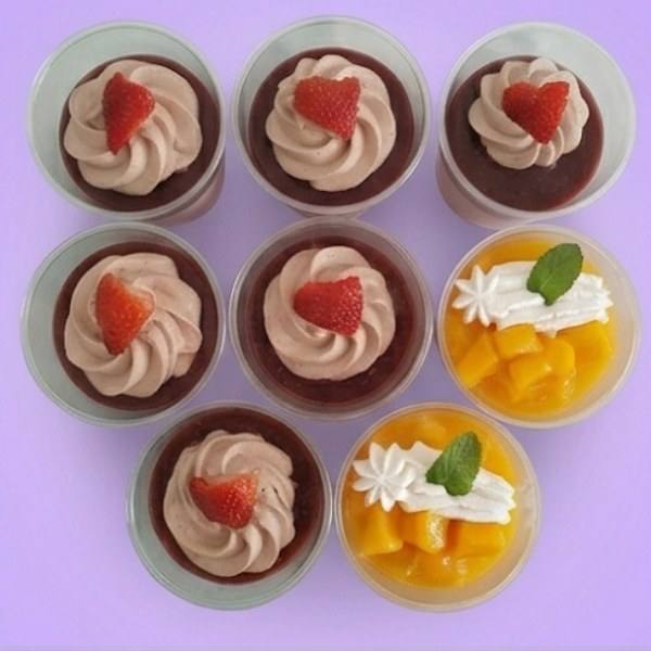 Mousse surtidos — vista cenital